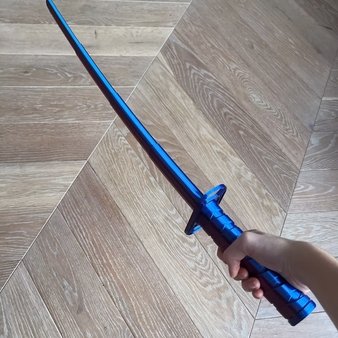 Miniature Steel Katana Sword Replica, Metallic Steel & Crimson Wrap